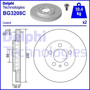 Delphi BG3208C-18B1 - Disque de frein cwaw.fr