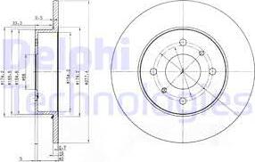 Delphi BG3764 - Disque de frein cwaw.fr