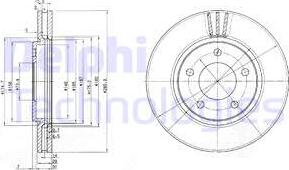 Delphi BG3715 - Disque de frein cwaw.fr