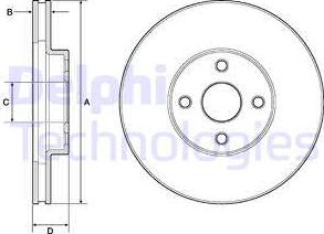 Delphi BG3780 - Disque de frein cwaw.fr