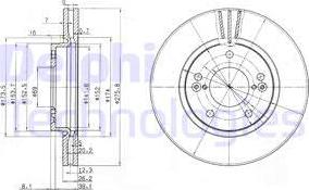 Delphi BG3721 - Disque de frein cwaw.fr