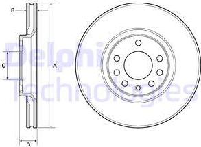 Delphi BG3770 - Disque de frein cwaw.fr