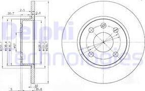 Delphi BG3771 - Disque de frein cwaw.fr