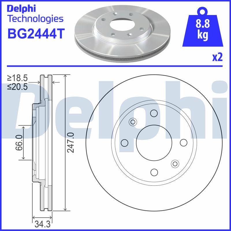 Delphi BG2444T - Disque de frein cwaw.fr