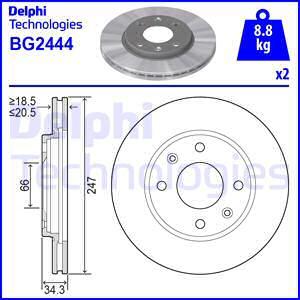 Delphi BG2444 - Disque de frein cwaw.fr