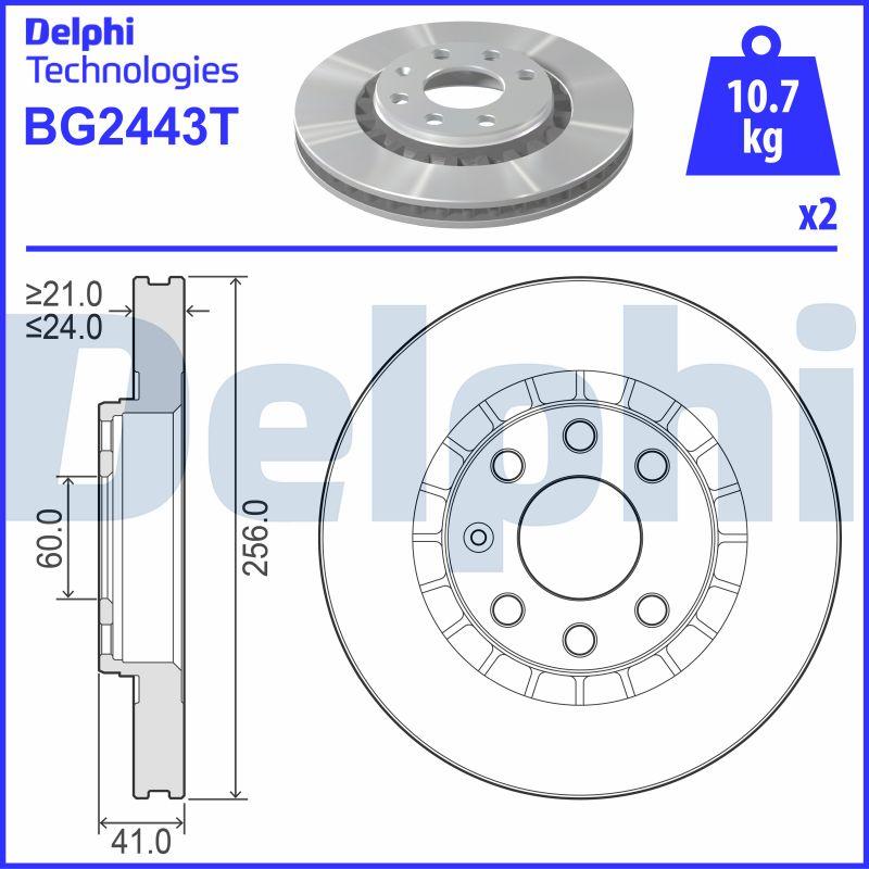 Delphi BG2443T - Disque de frein cwaw.fr