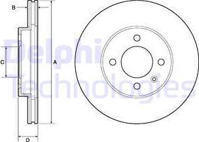 Delphi BG2455-C - Disque de frein cwaw.fr