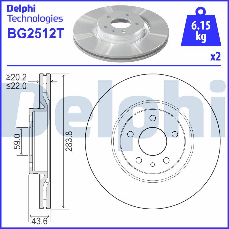 Delphi BG2512T - Disque de frein cwaw.fr