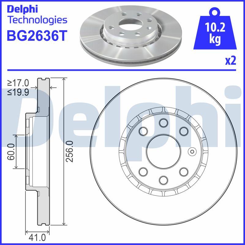 Delphi BG2636T - Disque de frein cwaw.fr