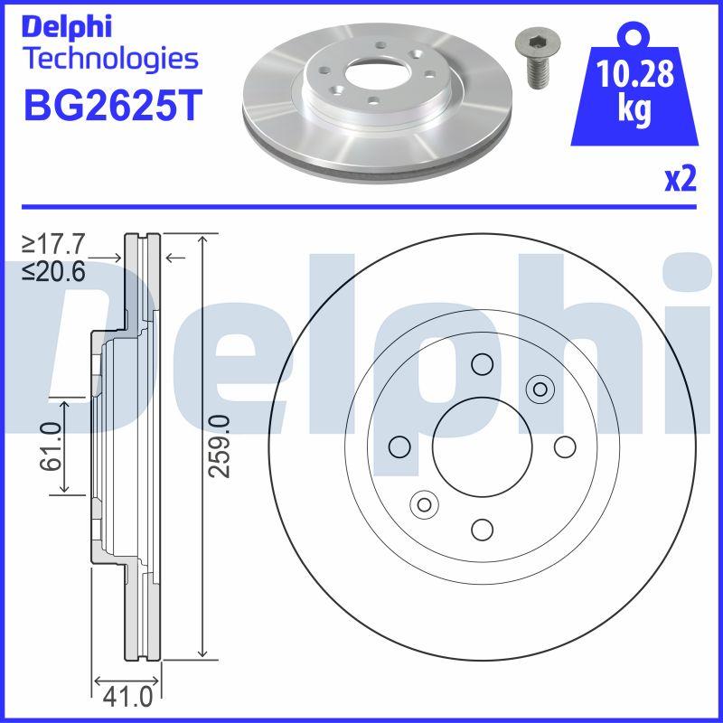 Delphi BG2625T - Disque de frein cwaw.fr