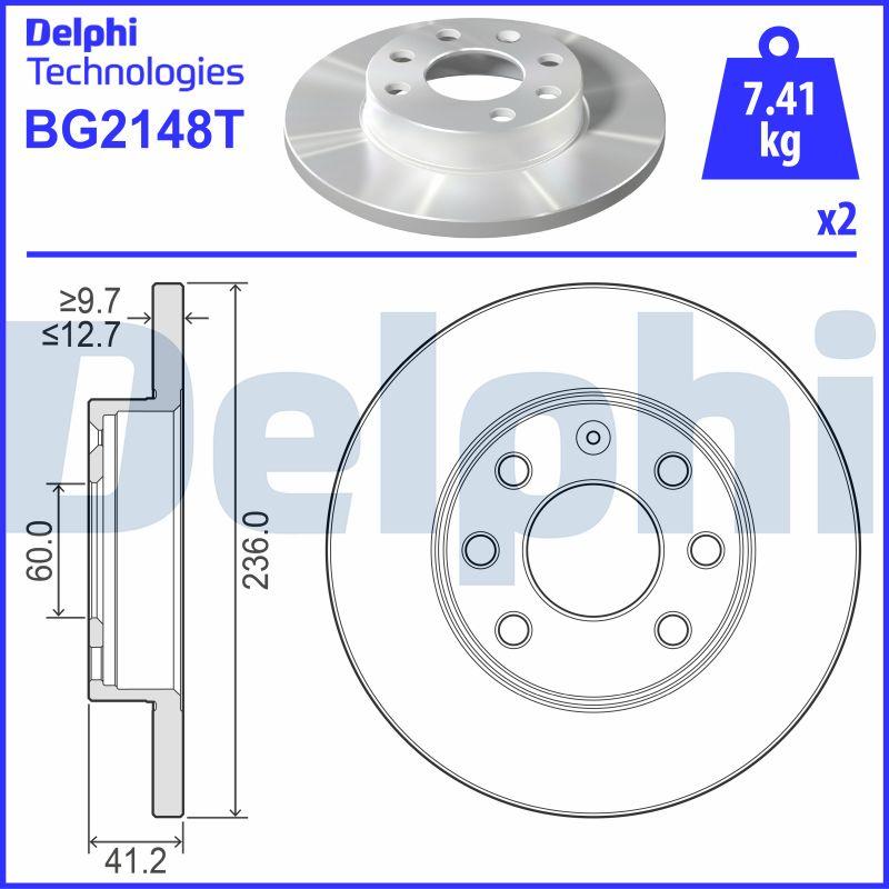 Delphi BG2148T - Disque de frein cwaw.fr