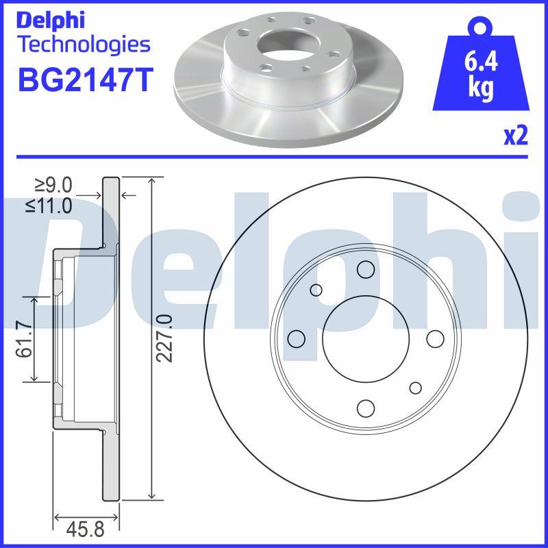 Delphi BG2147T - Disque de frein cwaw.fr