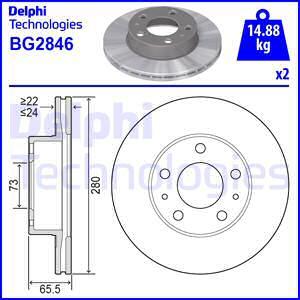 Delphi BG2846 - Disque de frein cwaw.fr