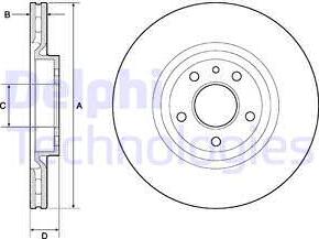 Delphi BG2843 - Disque de frein cwaw.fr