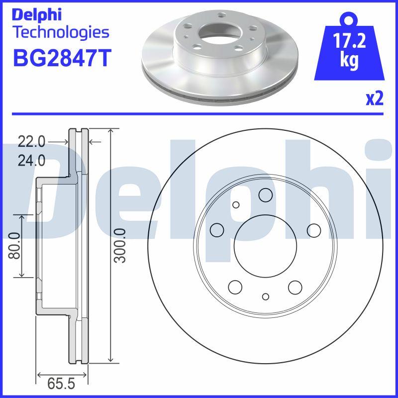 Delphi BG2847T - Disque de frein cwaw.fr