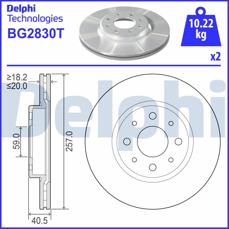 Delphi BG2830T - Disque de frein cwaw.fr