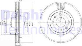 Delphi BG2872C - Disque de frein cwaw.fr