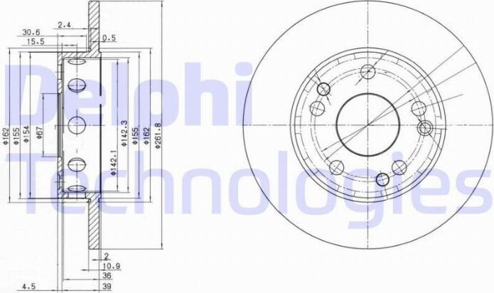 Delphi BG2298 - Disque de frein cwaw.fr