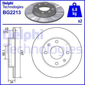 Delphi BG2213 - Disque de frein cwaw.fr