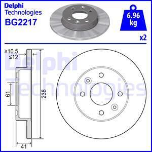 Delphi BG2217 - Disque de frein cwaw.fr