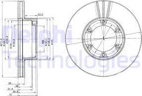 Delphi BG2286 - Disque de frein cwaw.fr