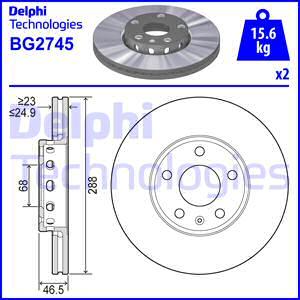 Delphi BG2745-C - Disque de frein cwaw.fr