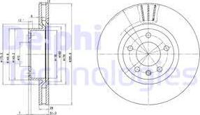 Delphi BG2742 - Disque de frein cwaw.fr