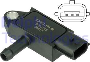 Delphi DPS00015 - Capteur, pression des gaz échappement cwaw.fr