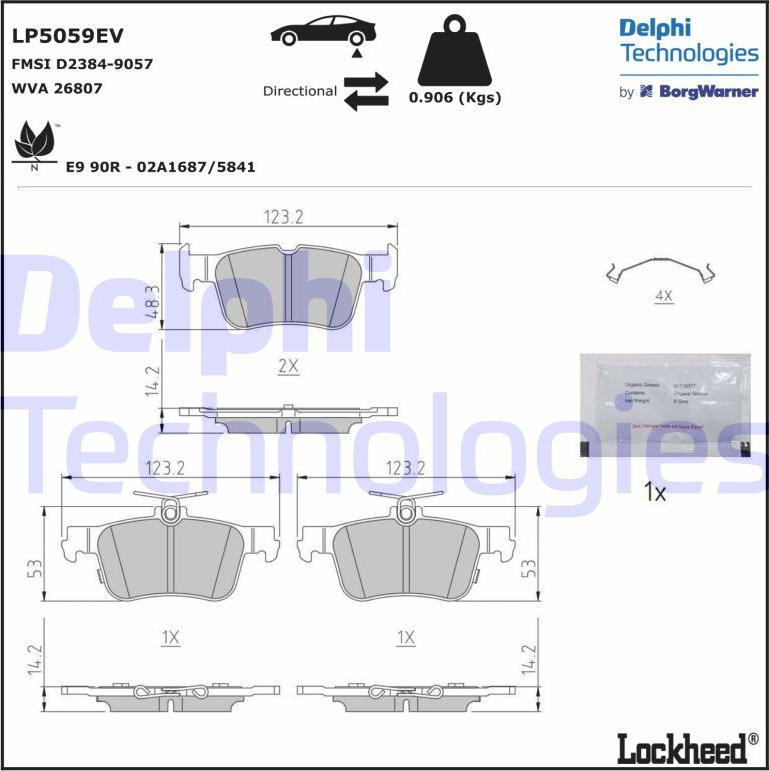 Delphi LP5059EV - Kit de plaquettes de frein, frein à disque cwaw.fr