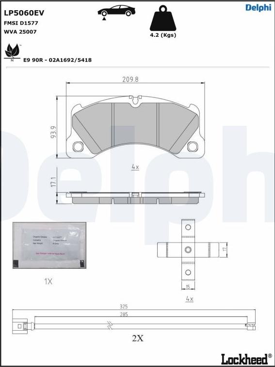 Delphi LP5060EV - Kit de plaquettes de frein, frein à disque cwaw.fr