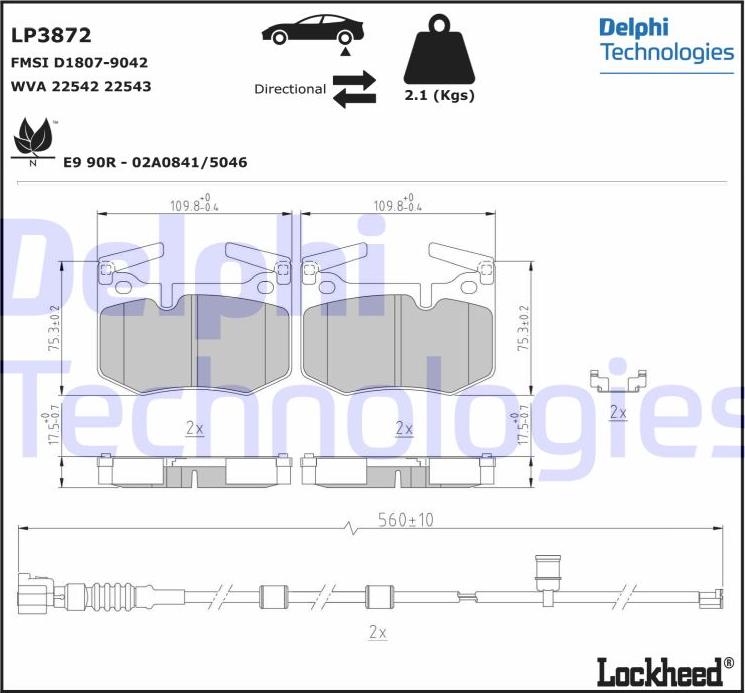 Delphi LP3872 - Kit de plaquettes de frein, frein à disque cwaw.fr