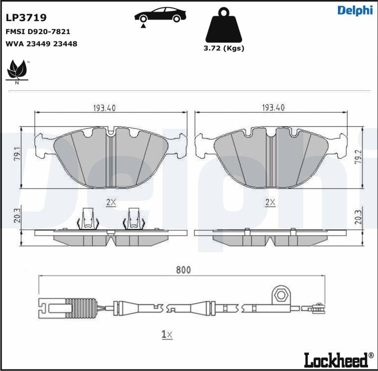 Delphi LP3719 - Kit de plaquettes de frein, frein à disque cwaw.fr