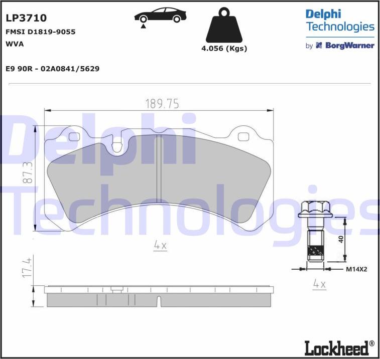 Delphi LP3710 - Kit de plaquettes de frein, frein à disque cwaw.fr