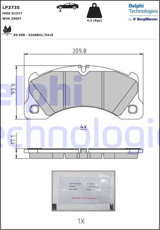 Delphi LP3735 - Kit de plaquettes de frein, frein à disque cwaw.fr