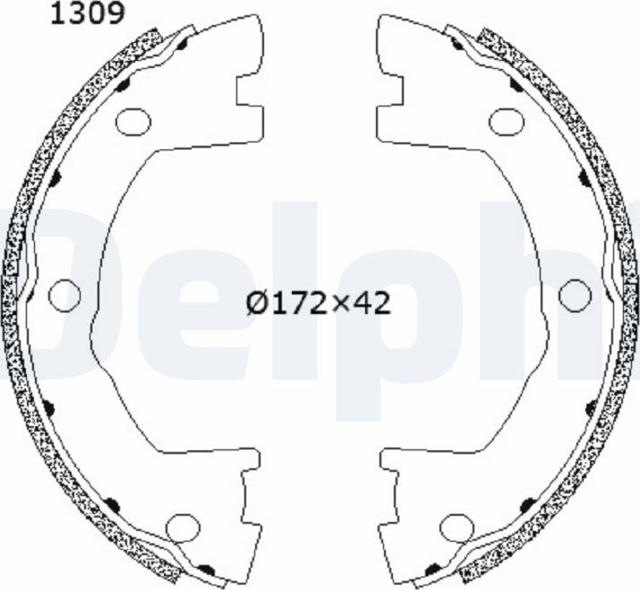 Delphi LS2202 - Jeu de mâchoires de frein, frein de stationnement cwaw.fr