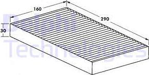 Delphi TSP0325076 - Filtre, air de l'habitacle cwaw.fr