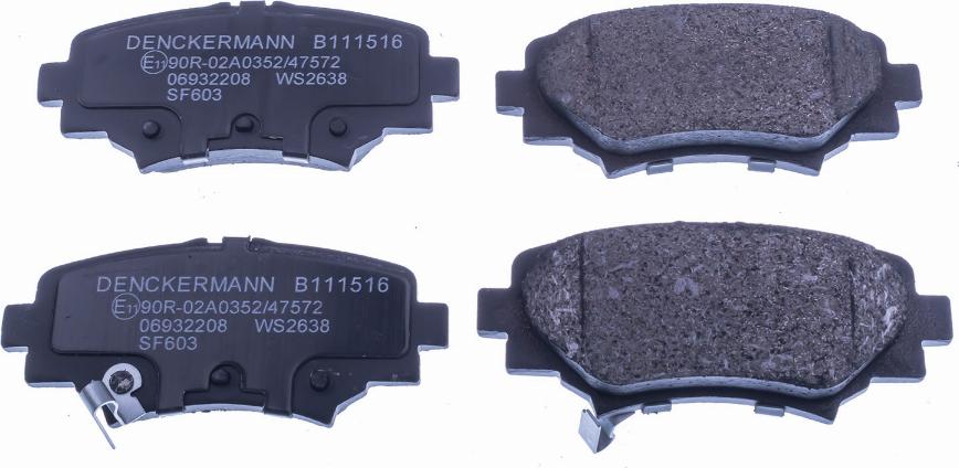 Denckermann B111516 - Kit de plaquettes de frein, frein à disque cwaw.fr