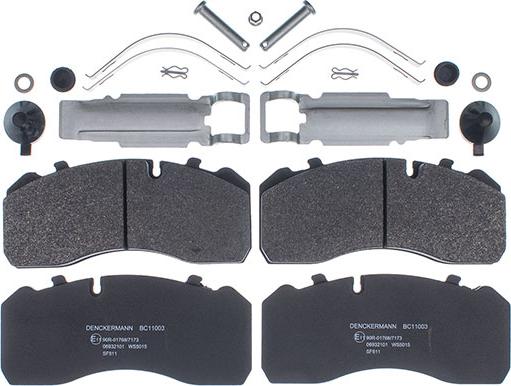 Denckermann BC11003 - Kit de plaquettes de frein, frein à disque cwaw.fr