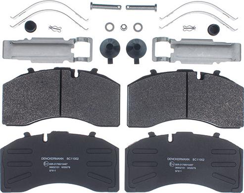 Denckermann BC11002 - Kit de plaquettes de frein, frein à disque cwaw.fr