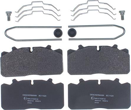 Denckermann BC11020 - Kit de plaquettes de frein, frein à disque cwaw.fr