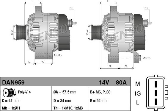 Denso DAN959 - Alternateur cwaw.fr