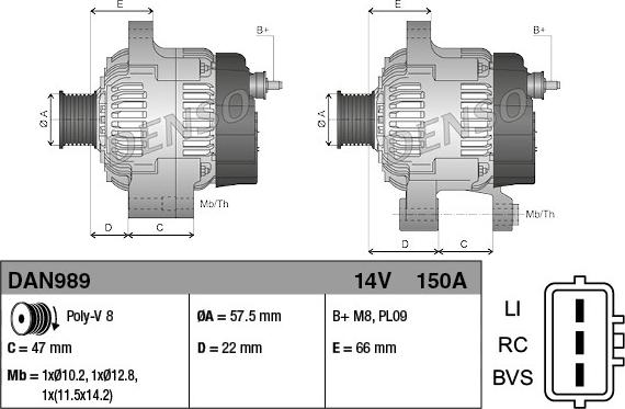 Denso DAN989 - Alternateur cwaw.fr