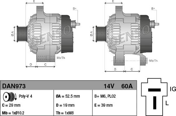 Denso DAN973 - Alternateur cwaw.fr