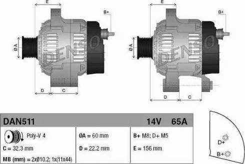 Denso DAN511 - Alternateur cwaw.fr