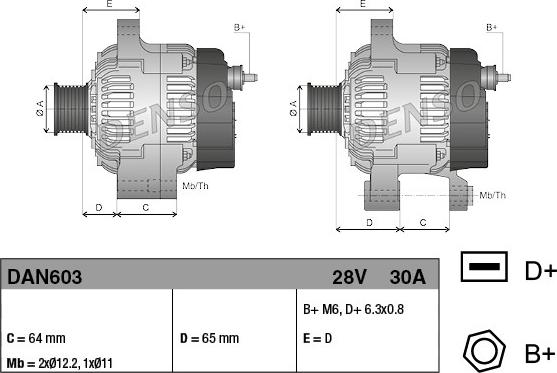 Denso DAN603 - Alternateur cwaw.fr