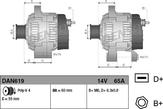 Denso DAN619 - Alternateur cwaw.fr