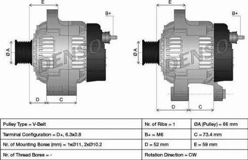 Denso DAN616 - Alternateur cwaw.fr