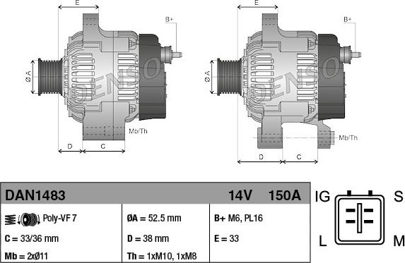 Denso DAN1483 - Alternateur cwaw.fr