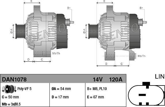 Denso DAN1078 - Alternateur cwaw.fr