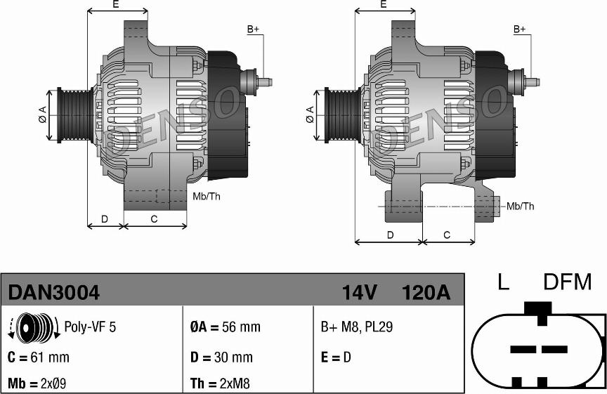 Denso DAN3004 - Alternateur cwaw.fr